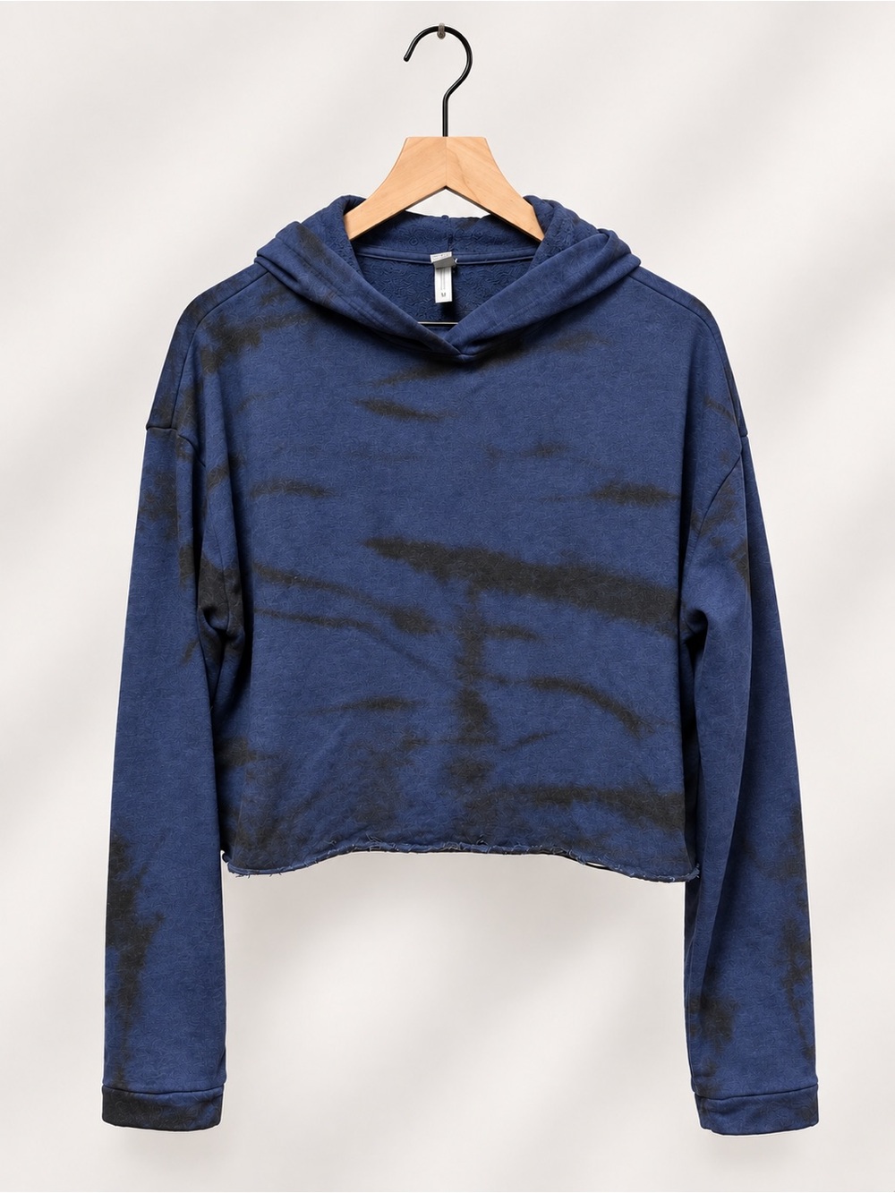 Zella Navy and Black Cropped Tie-Dye Hoodie (383)